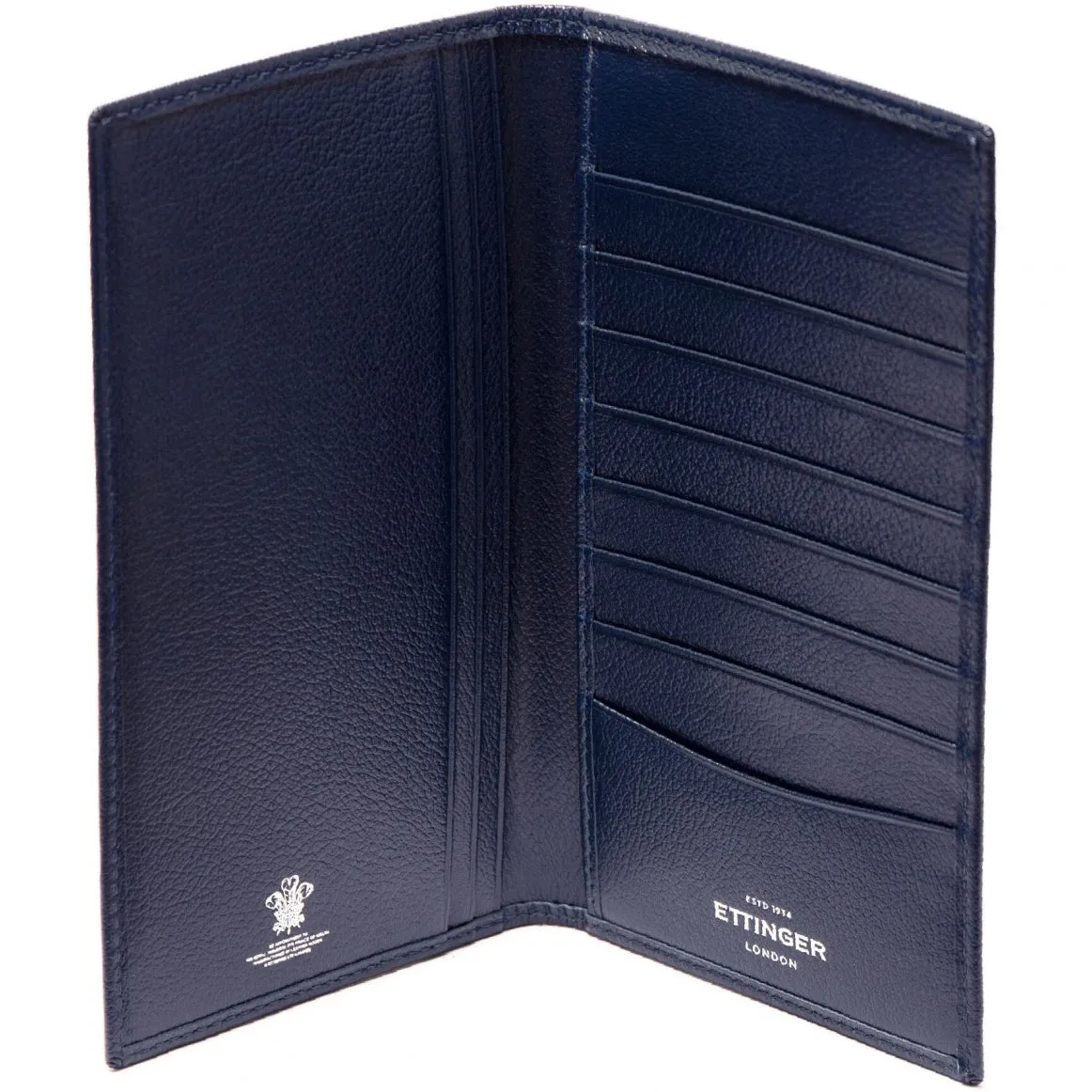 Ettinger Capra Coat Wallet, Goat Leather, 8 Card Slips in Marine Blue