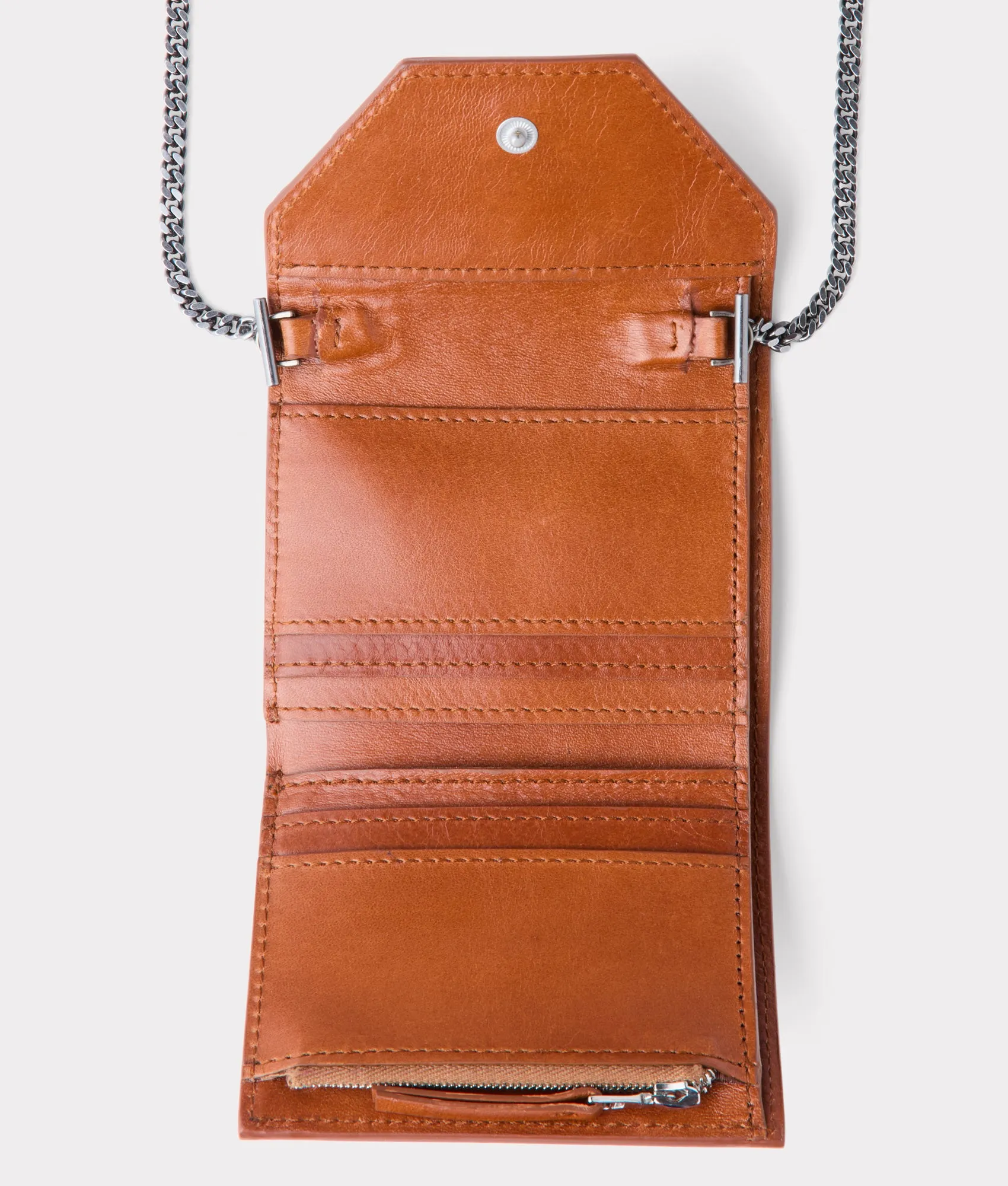 Exotic Short Wallet On A Chain :: Cognac