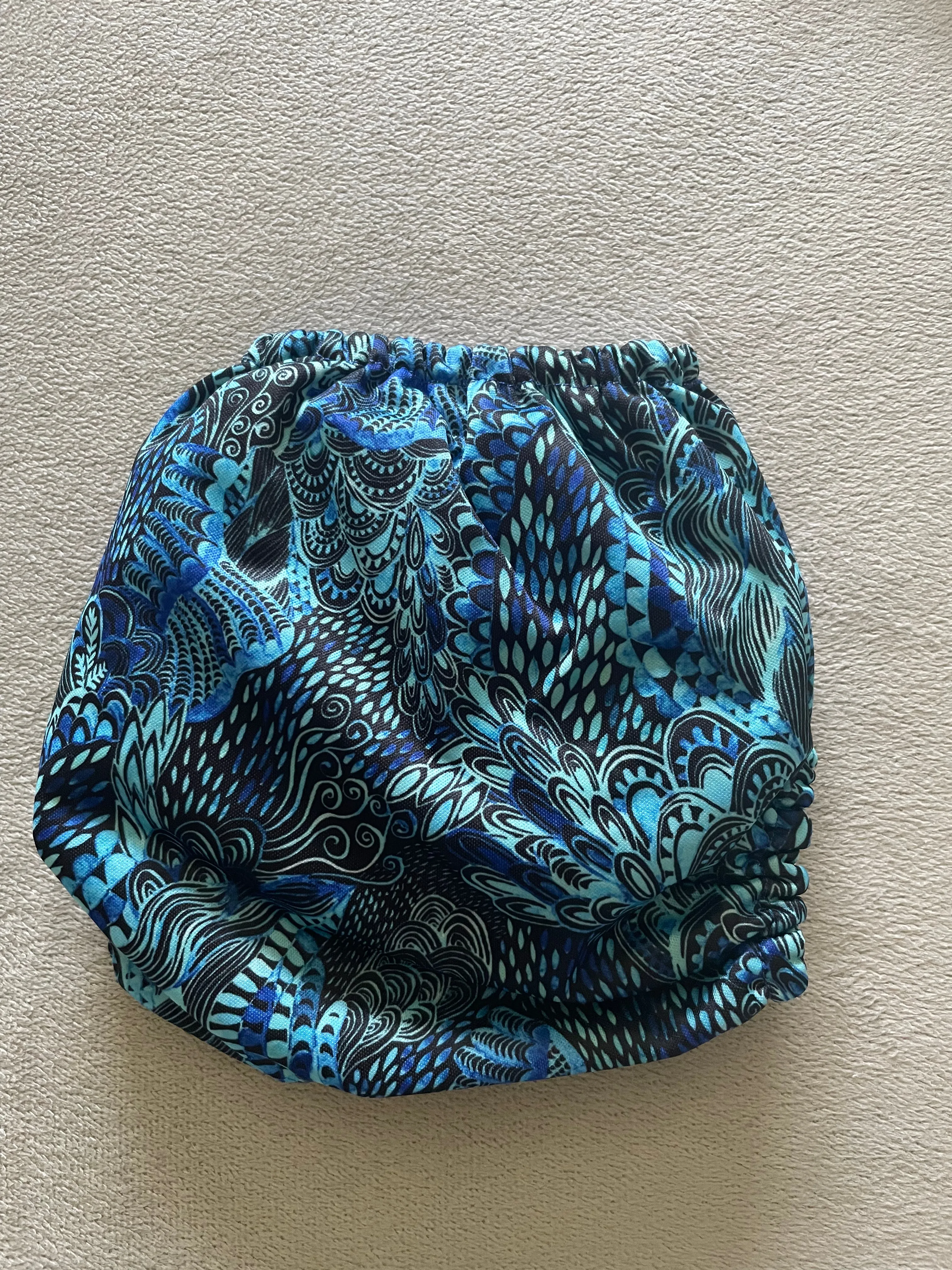 F179-Blue Feather-Mama Koala Pocket Diaper 1.0