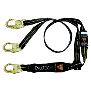 FallTech 8242YAF 6' Arc Flash Energy Absorbing Lanyard, Double-leg with Steel Snap Hooks (each)