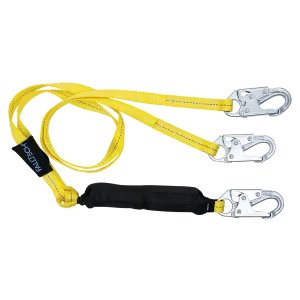 FallTech 8256LTY 6' Soft Pack FT Basic® Energy Absorbing Lanyard, Double-leg with Steel Snap Hooks (each)