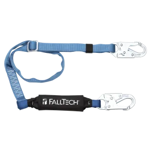 FallTech 8257 4' to 6' ViewPack® Adjustable Energy Absorbing Lanyard, Single-leg with Steel Snap Hooks (each)