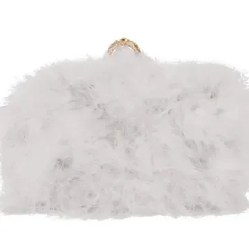 Fancy Furry Boa Feather Evening Clutch