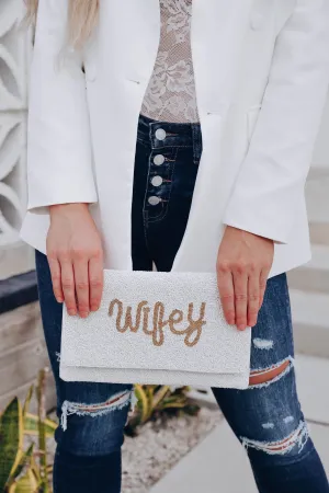 Fancy Wifey Beaded Crossbody Clutch