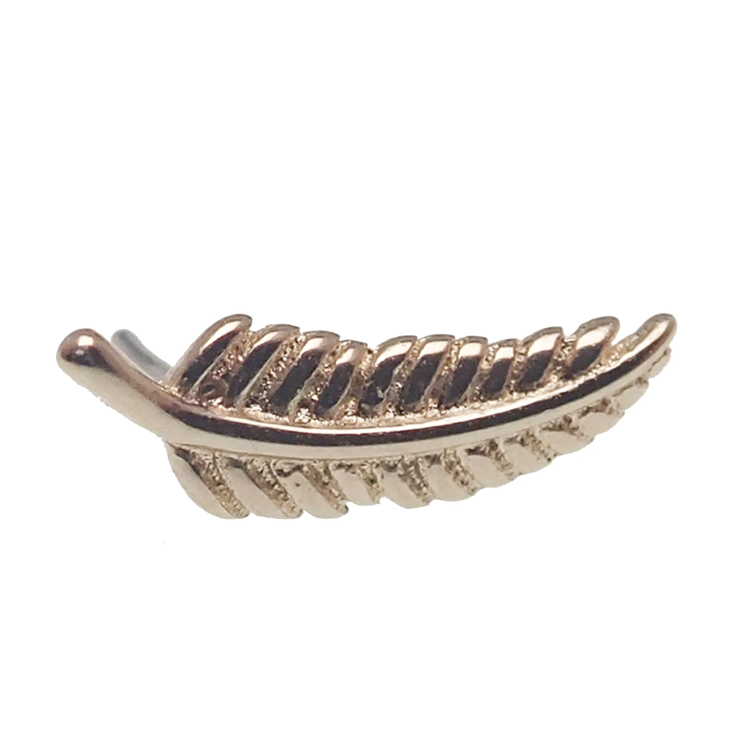 Feather 14k Gold with Titanium Flatback 20g, 18g, 16g, 14g