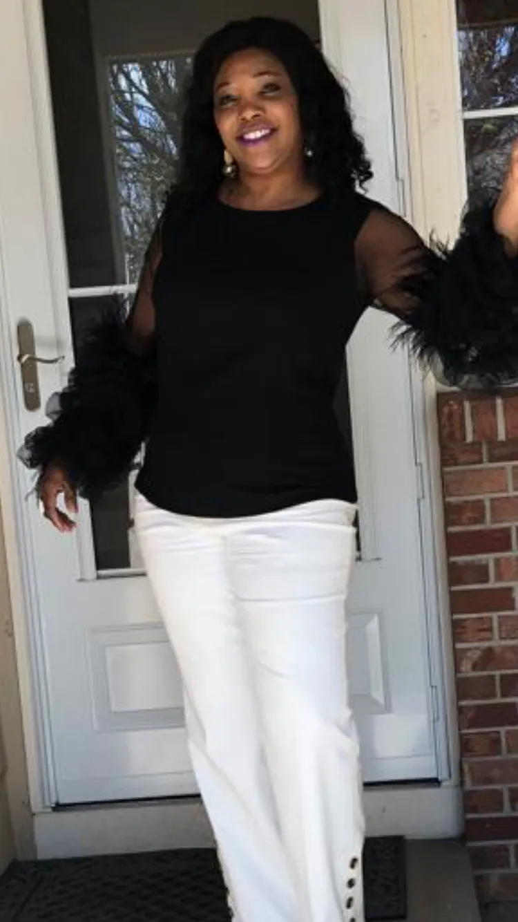 Feather black top