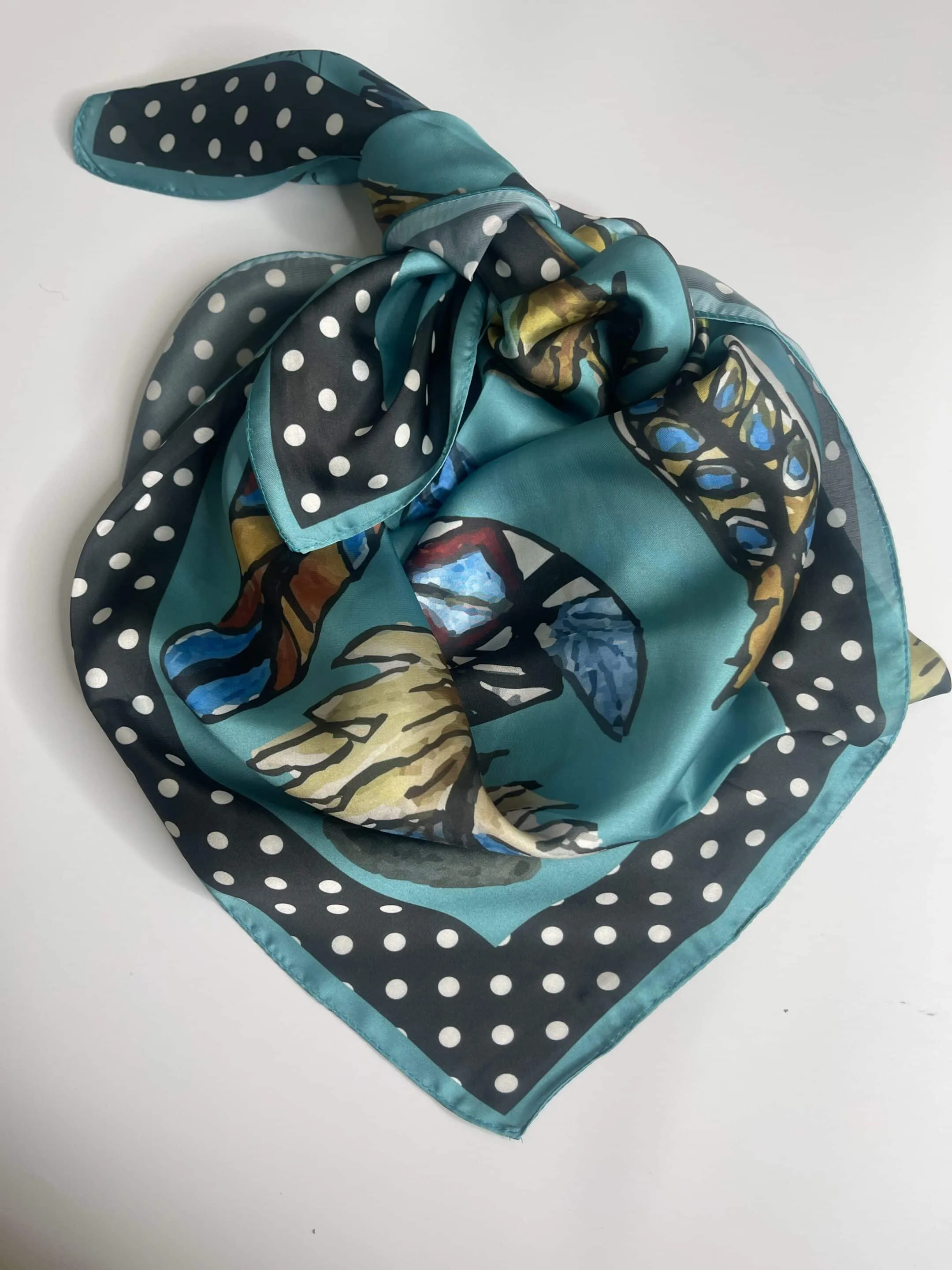 Feather Blues Silk Wild Rag