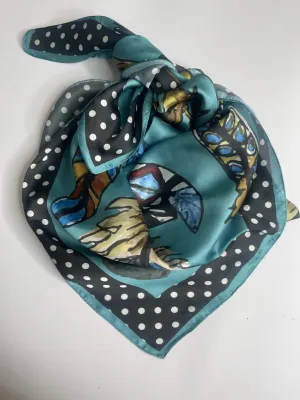 Feather Blues Silk Wild Rag