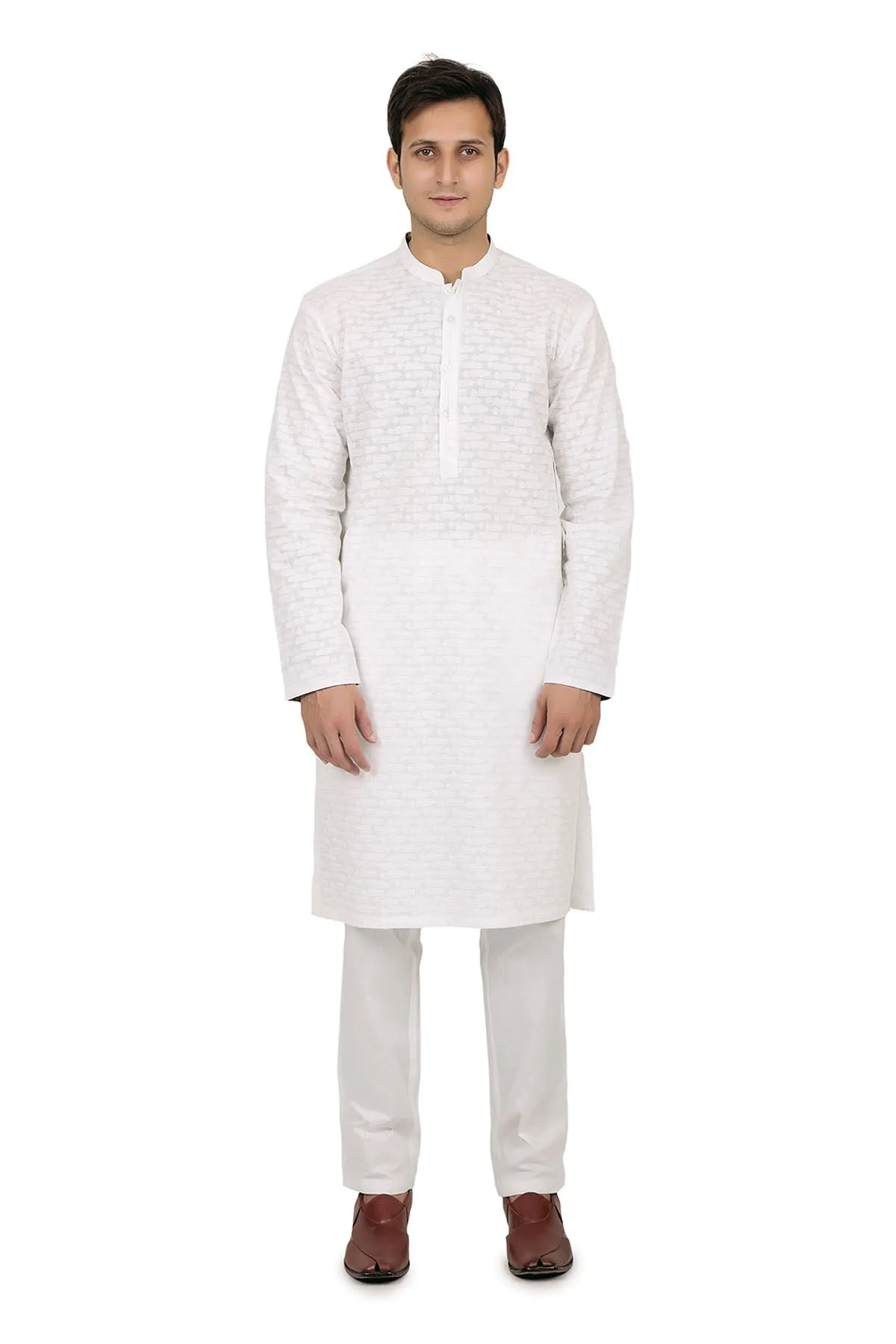Feather Pattern Shiffli Kurta