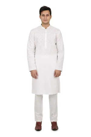 Feather Pattern Shiffli Kurta