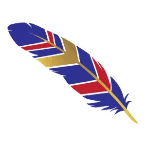 Feather - Red, Blue, and Gold