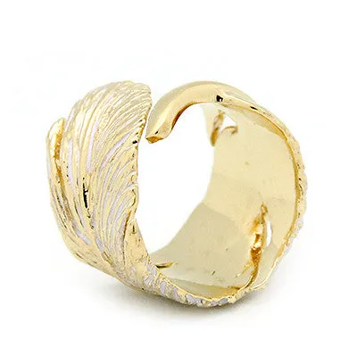 Feather Ring Gold-White