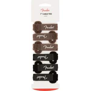 Fender 7" Velcro Cable Ties - 3 Black 3 Brown