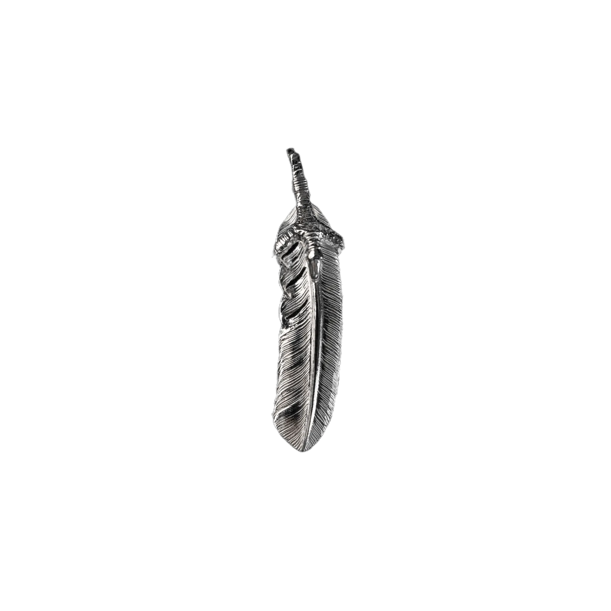 First Arrow's Large Eagle Claw Feather Silver Pendant