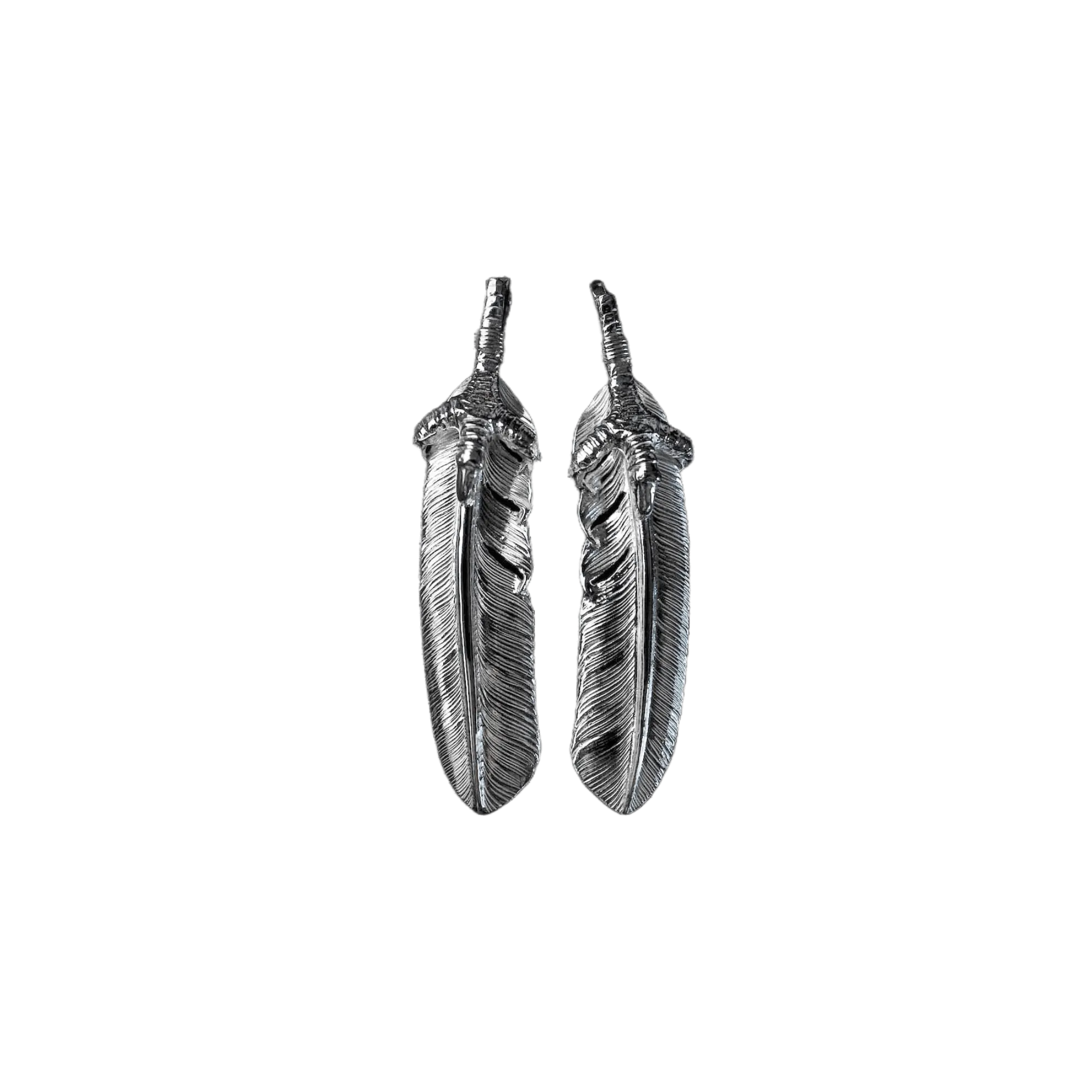 First Arrow's Large Eagle Claw Feather Silver Pendant