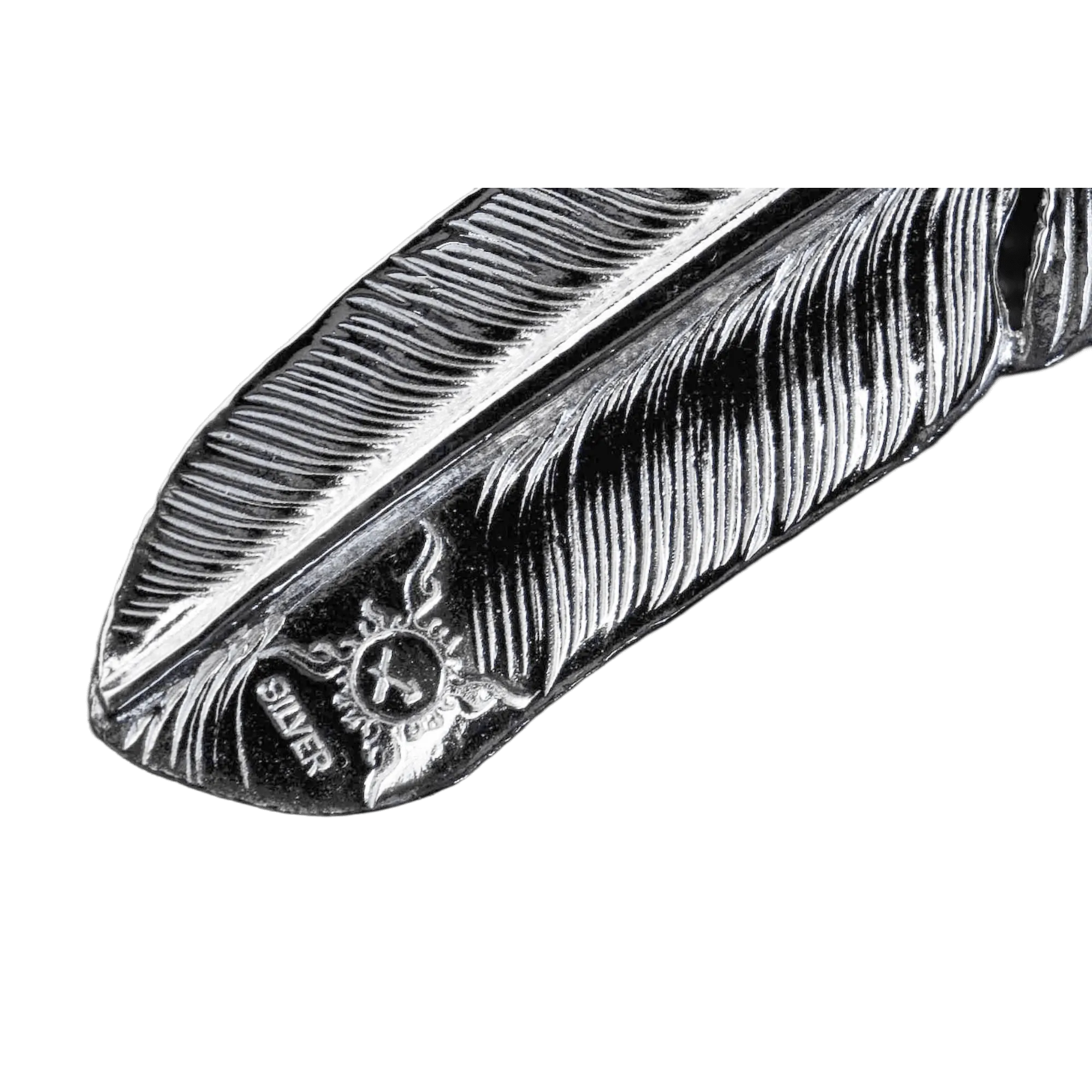 First Arrow's Large Eagle Claw Feather Silver Pendant