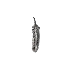 First Arrow's Large Eagle Claw Feather Silver Pendant