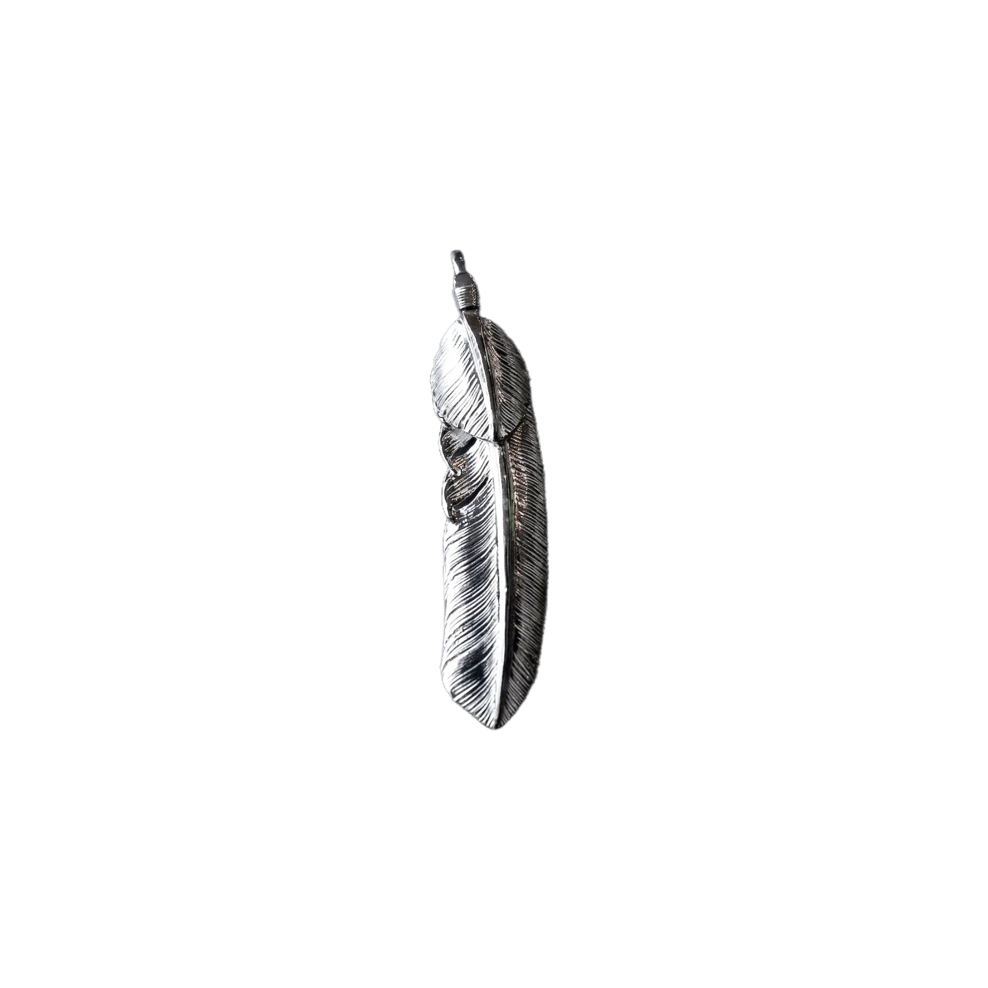 First Arrow's Silver Large Feather with "Heart Feather" Pendant