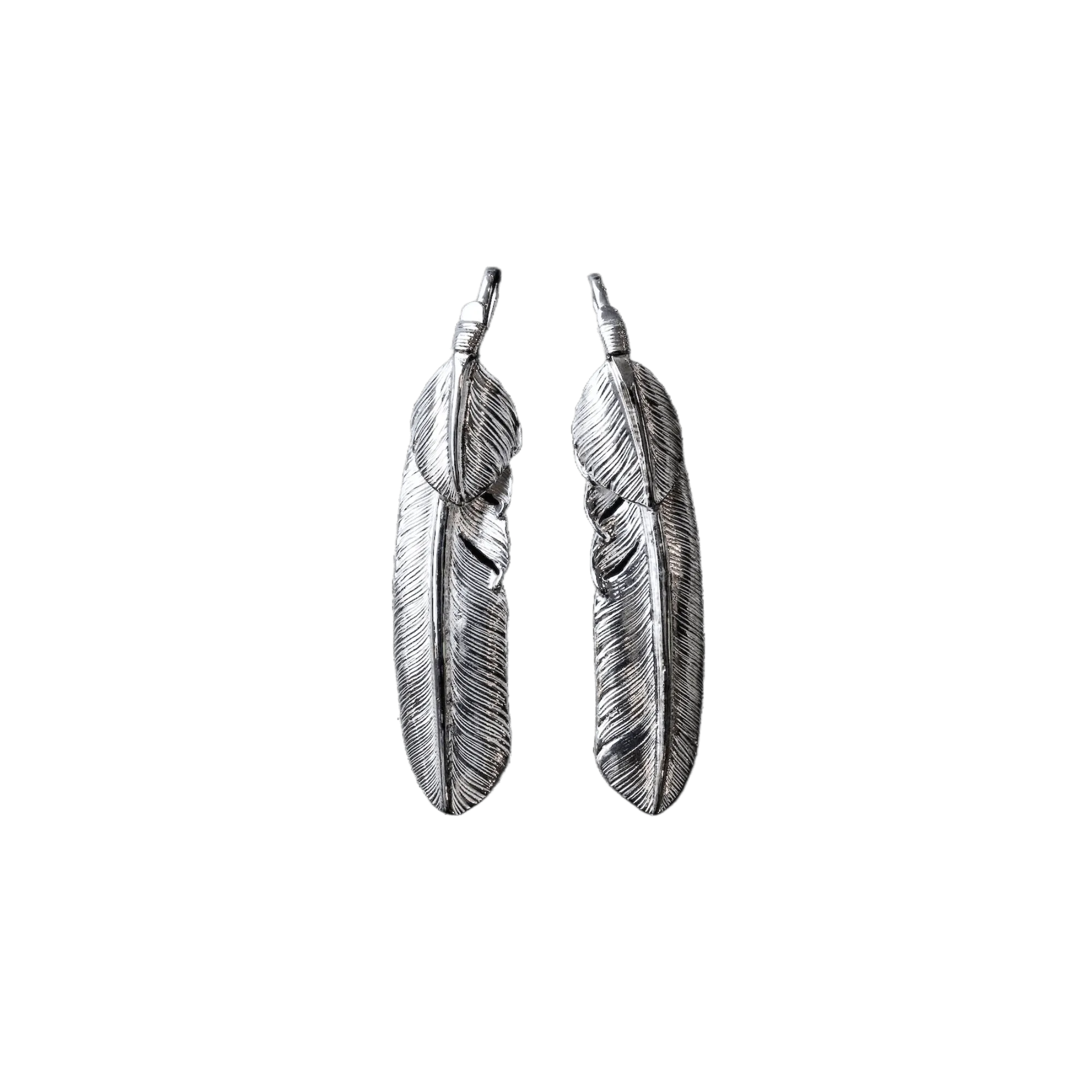 First Arrow's Silver Large Feather with "Heart Feather" Pendant