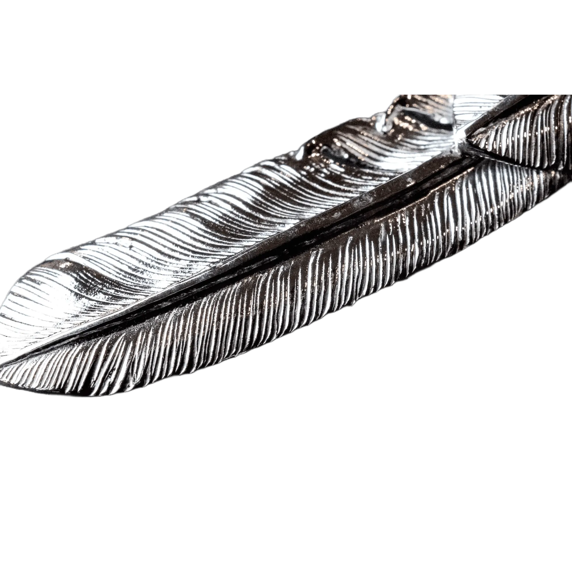 First Arrow's Silver Large Feather with "Heart Feather" Pendant