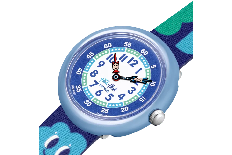 Flik Flak Smiling Clouds Organized Chaos 32mm Fbnp227 watch