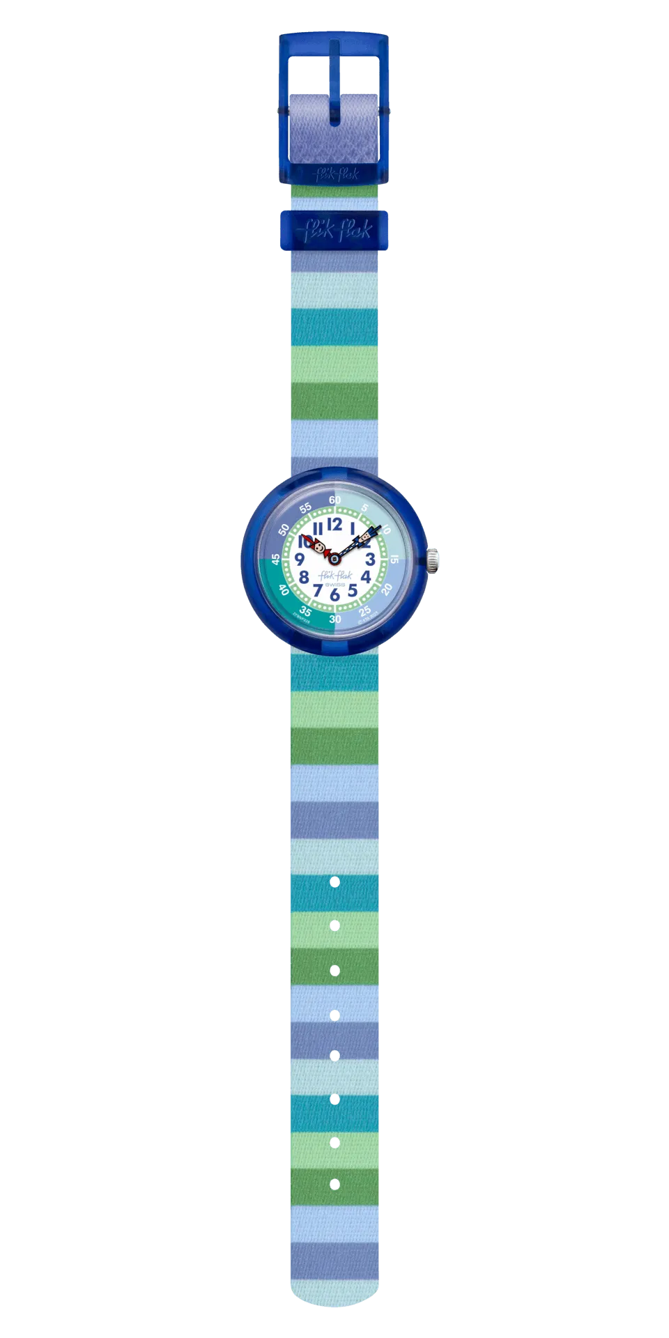 Flik Flak Stripy Green Organized Chaos 32mm Fbnp226 watch