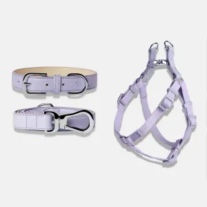 Fresh Lilac Dog Collar, Harness & Lead Set