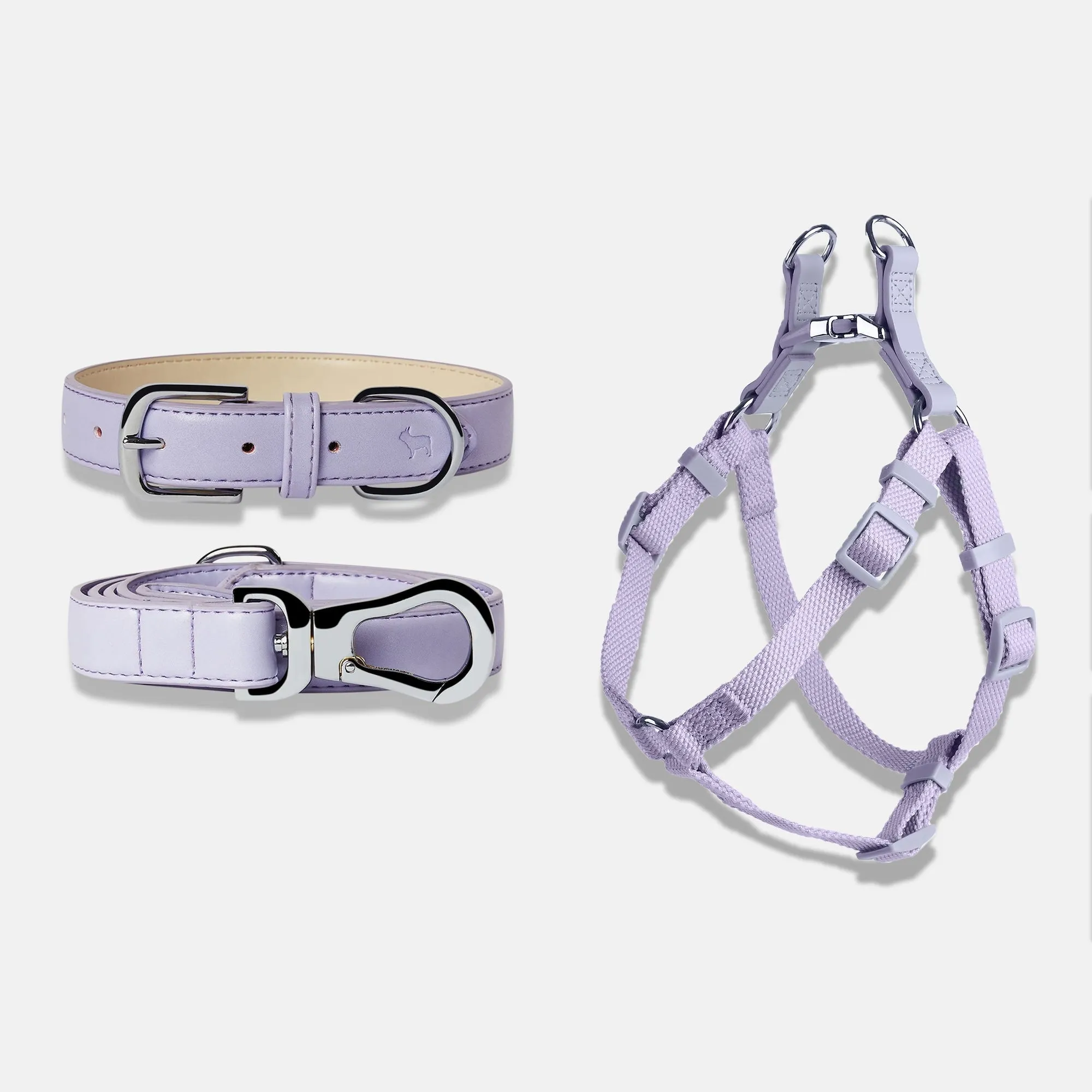 Fresh Lilac Dog Collar, Harness & Lead Set