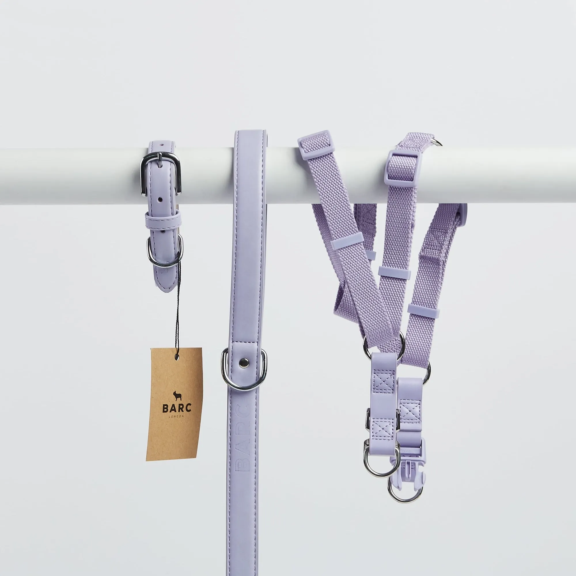 Fresh Lilac Dog Collar, Harness & Lead Set