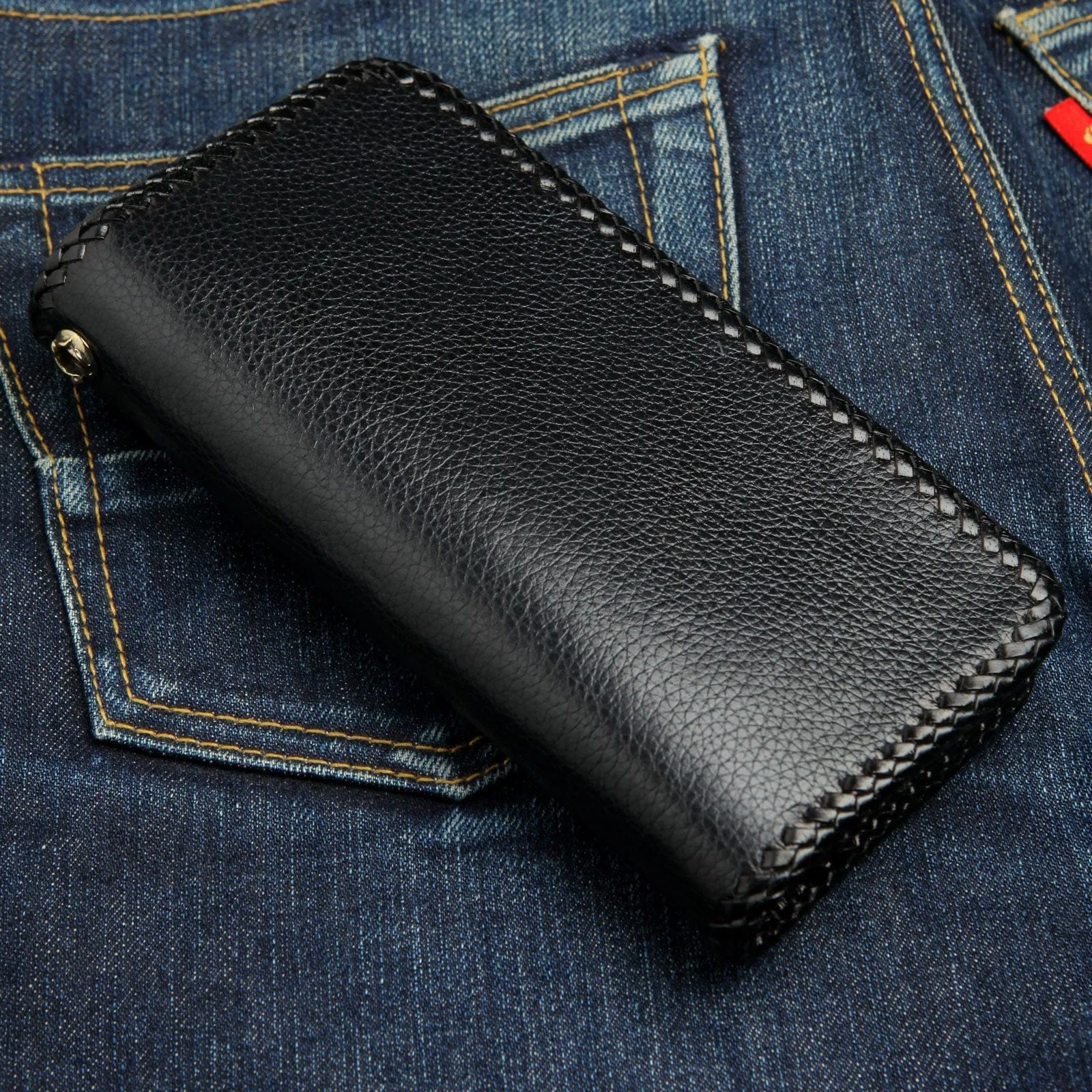 Genuine Stingray Red Gothic Cross Long Biker Chain Wallet