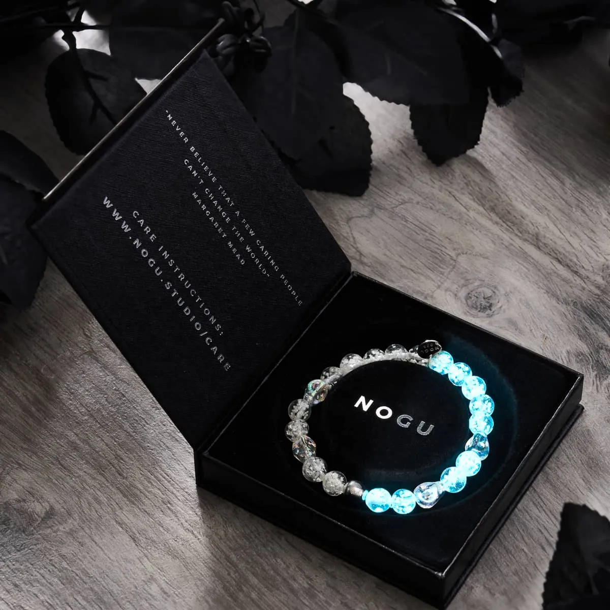 Ghostly Aura | .925 Sterling Silver | Firefly Glass Skull Bracelet