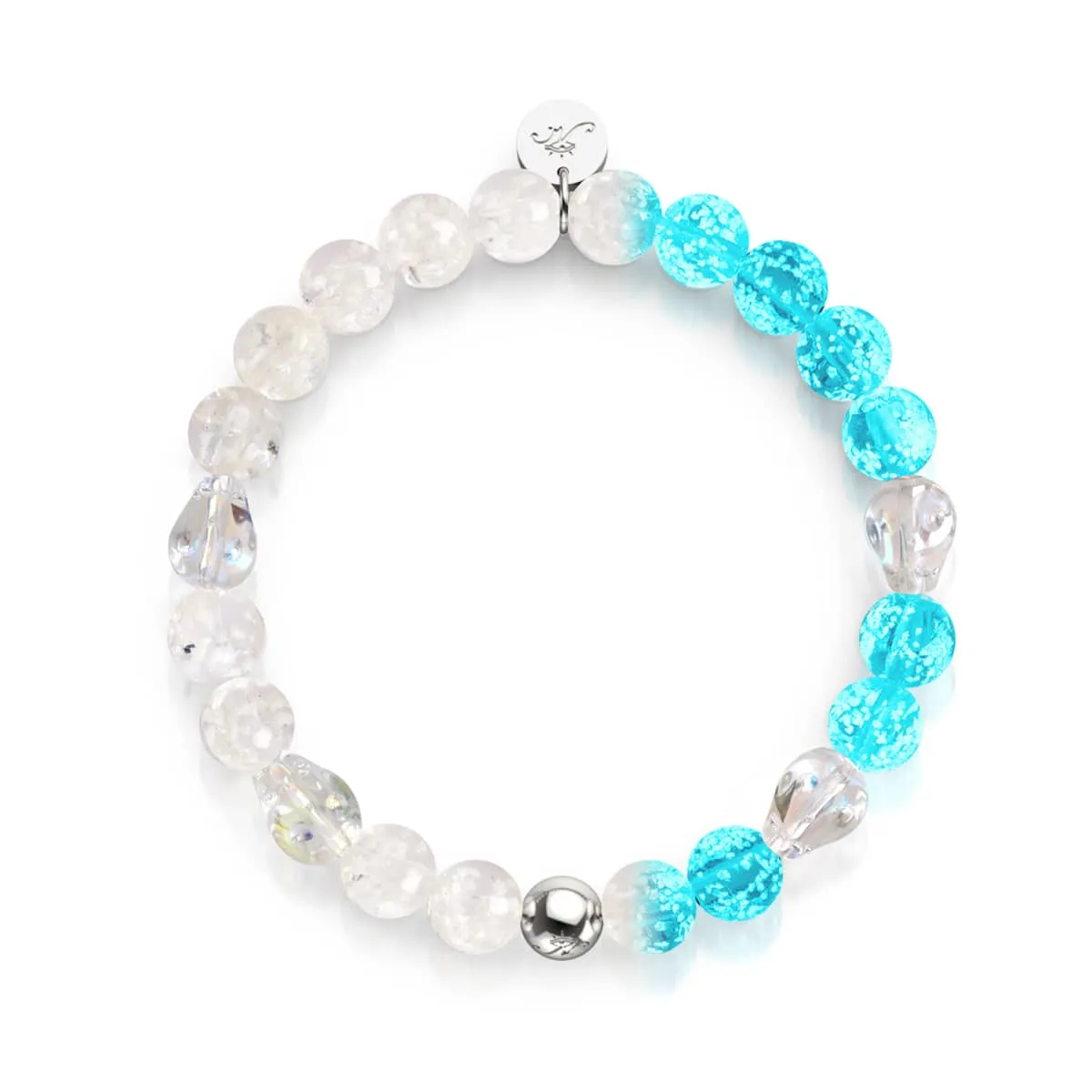 Ghostly Aura | .925 Sterling Silver | Firefly Glass Skull Bracelet