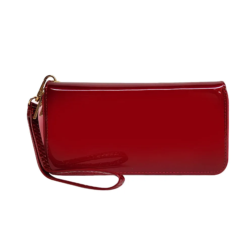 Glossy Patent Wristlet, Wallet
