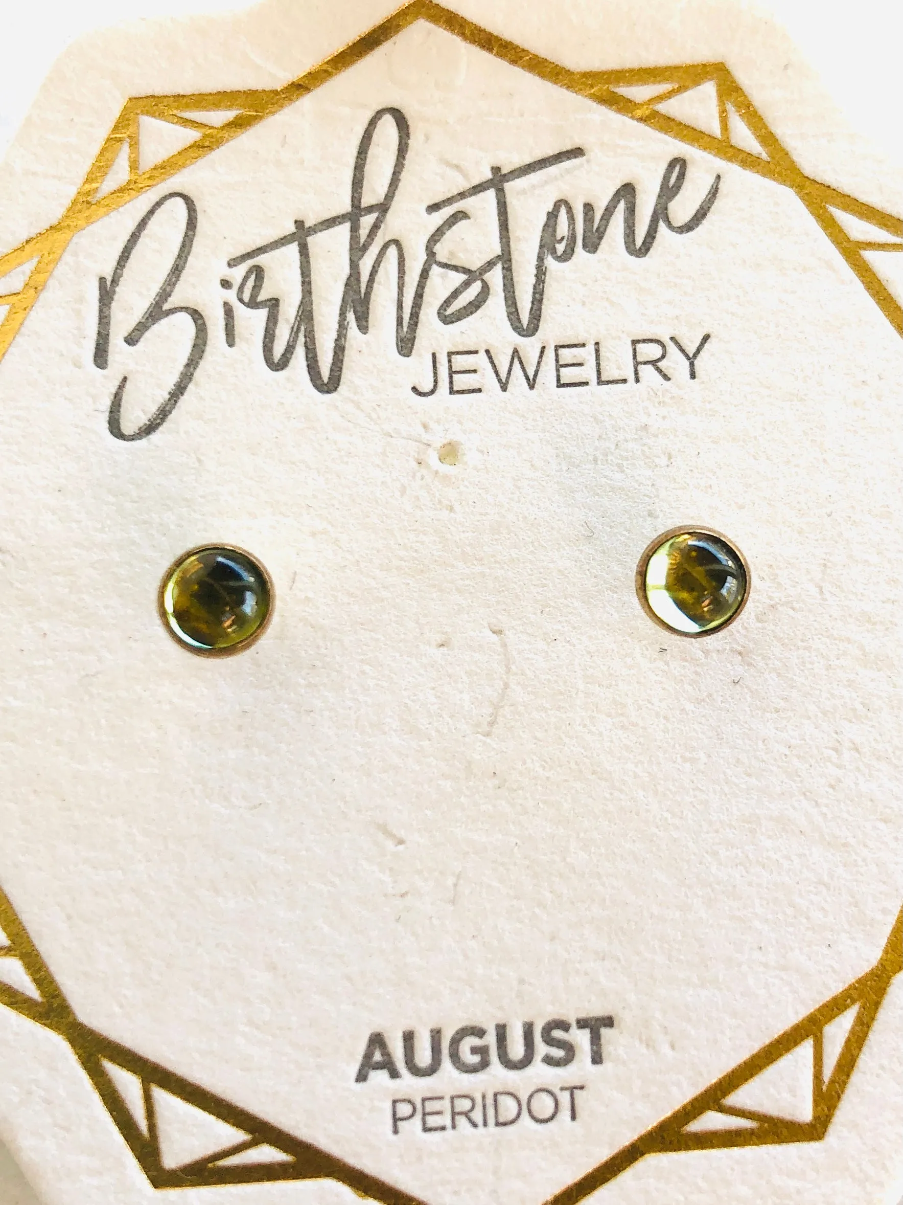 GOLD BIRTHSTONE STUD EARRINGS