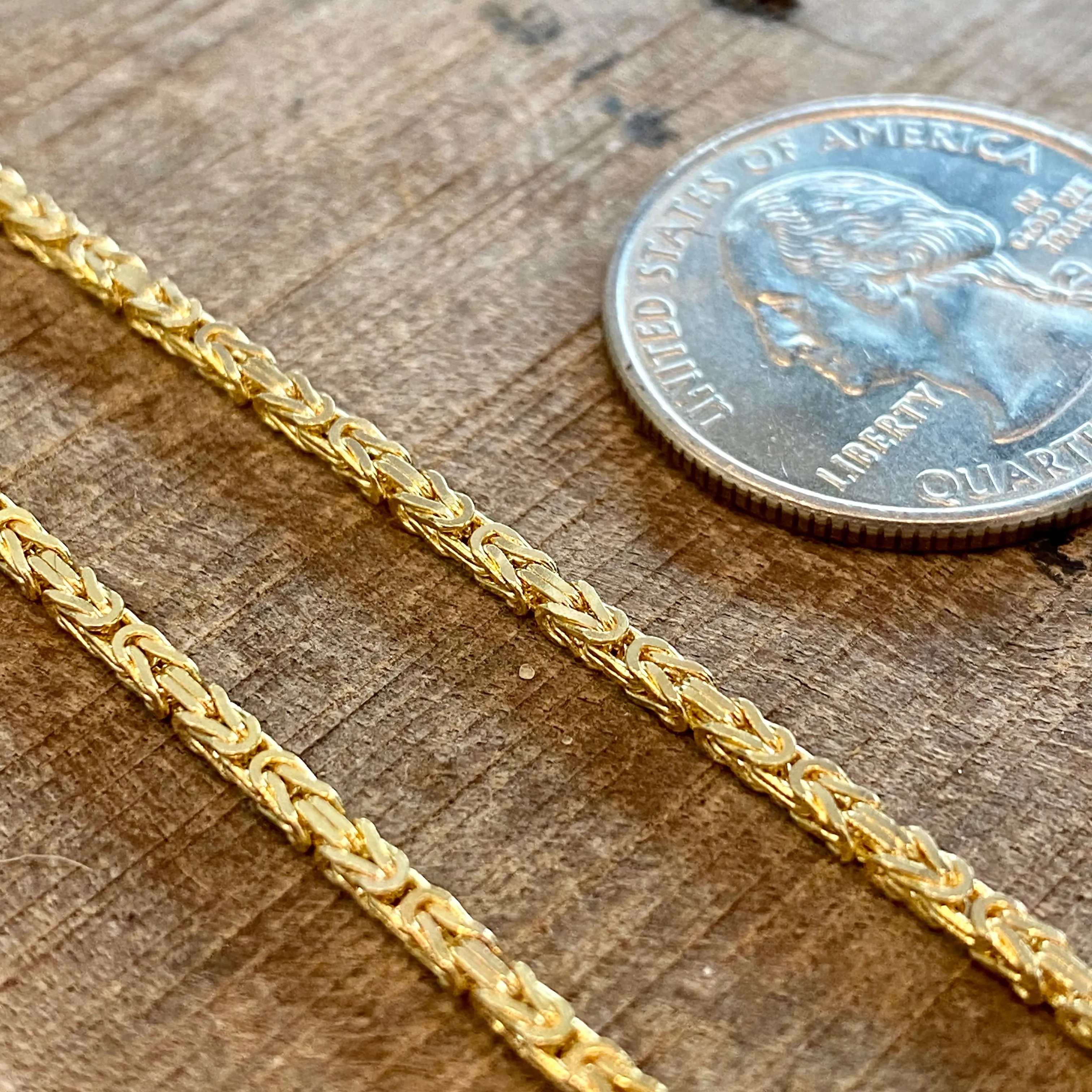 Gold Byzantine Chain - 16" - 2mm