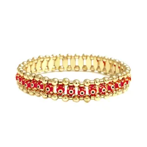 GOLD RED BRACELET  #XDWB-12460-6 (RH7)
