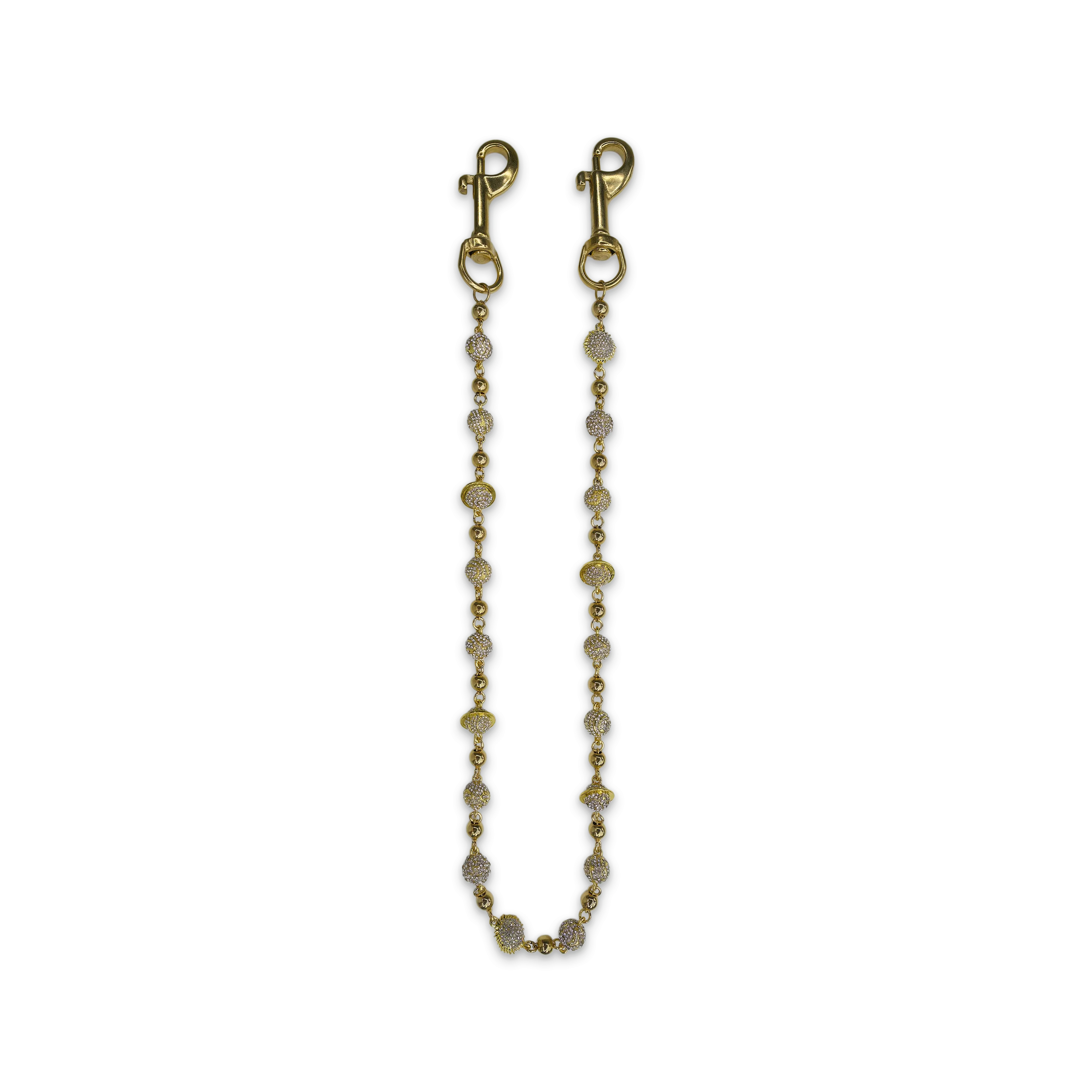 Gold Solar System Wallet Chain - White Stones