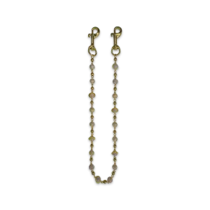 Gold Solar System Wallet Chain - White Stones