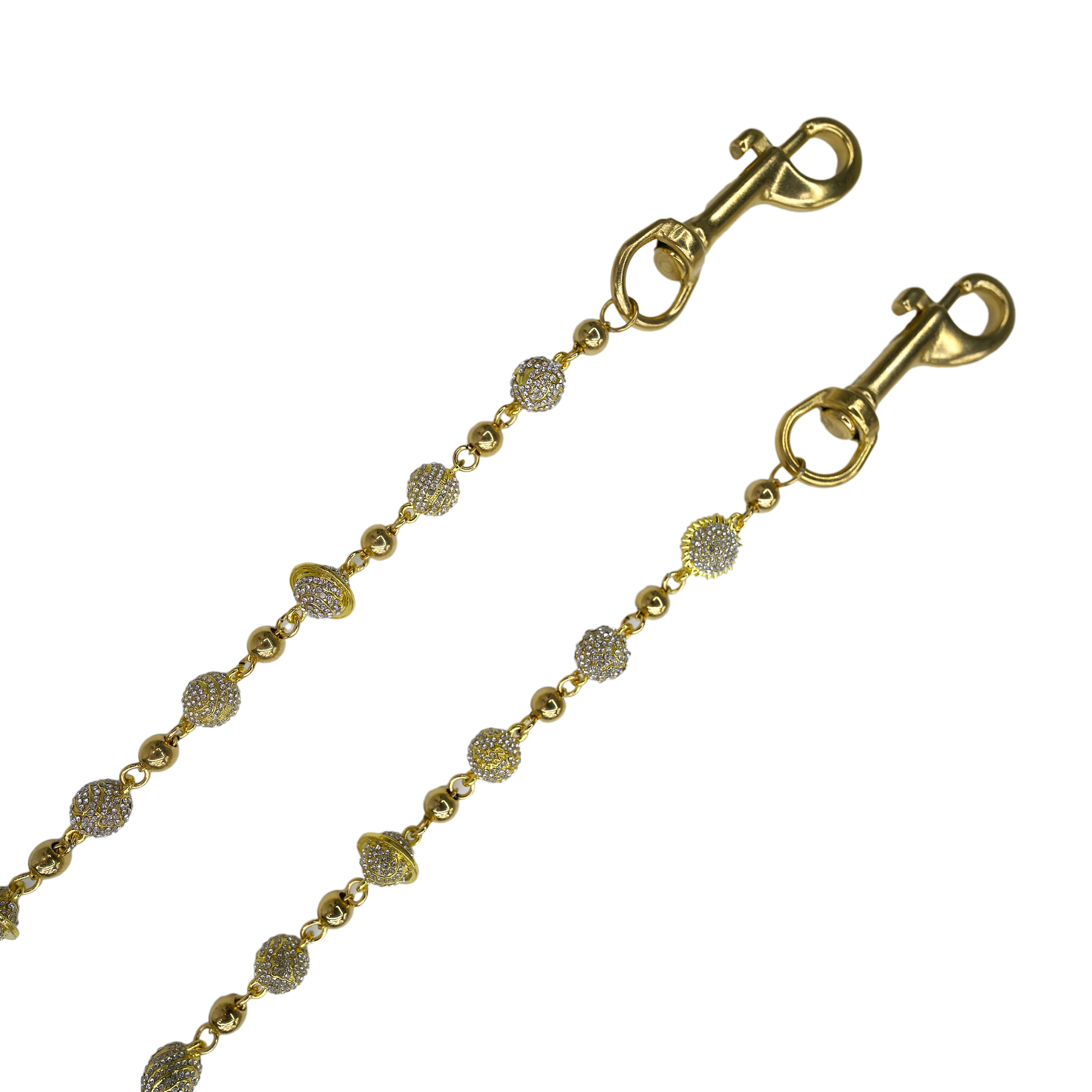 Gold Solar System Wallet Chain - White Stones