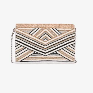 Golden Glam Beaded Clutch
