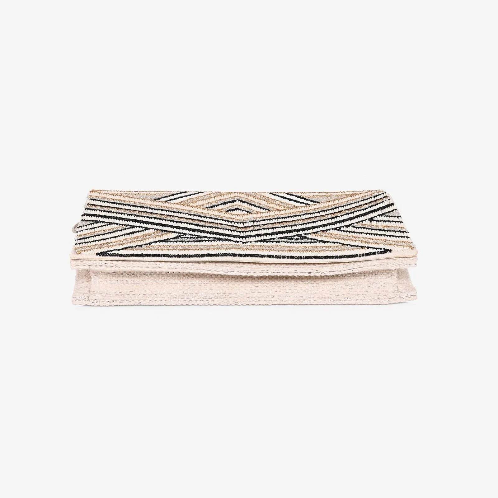 Golden Glam Beaded Clutch