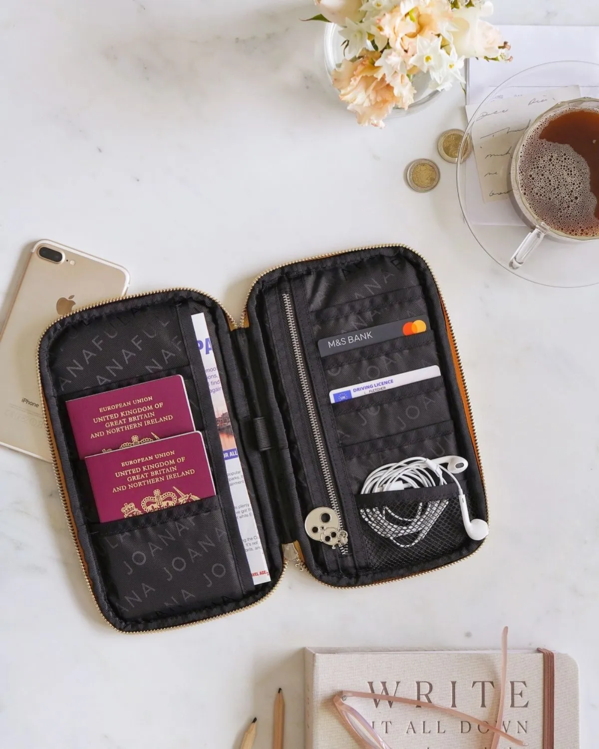 Golden Tassel Burgundy Travel Wallet