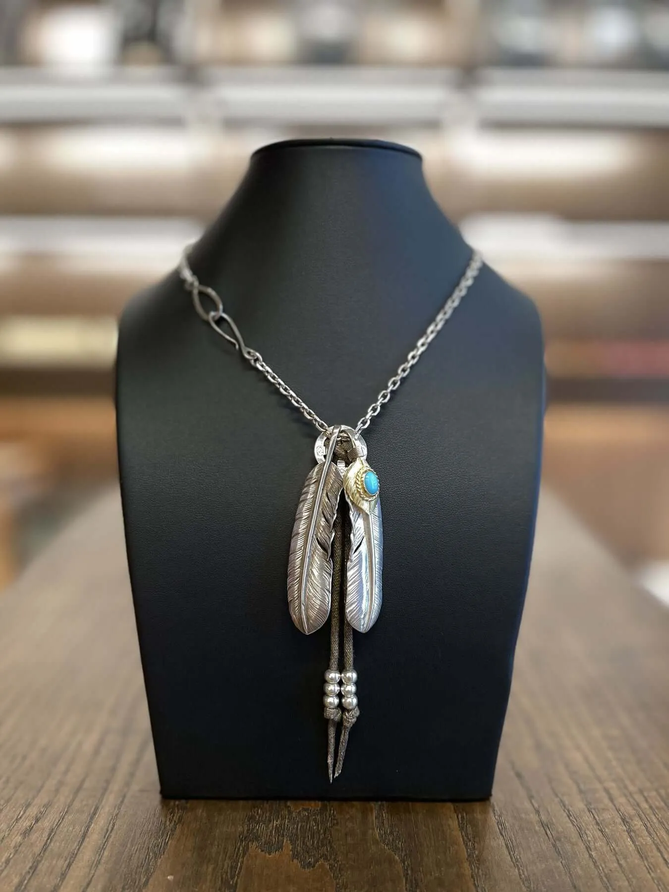 Goros Double Feather (Plain Feather & Turquoise Feather) Setup