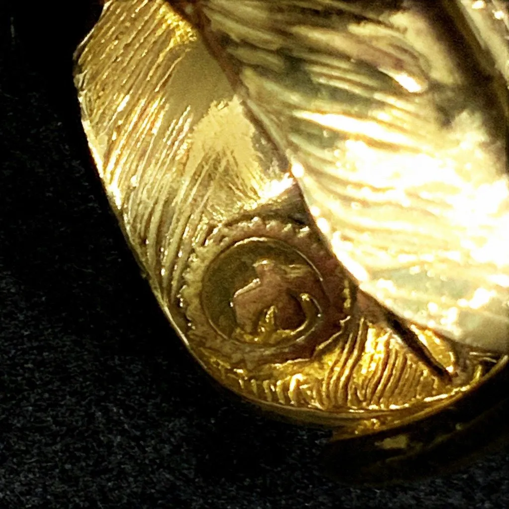 Goros Feather Ring With Metal - Gold