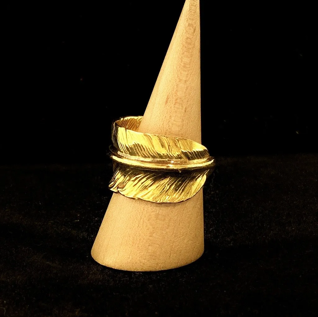 Goros Feather Ring With Metal - Gold