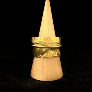 Goros Feather Ring With Metal - Gold