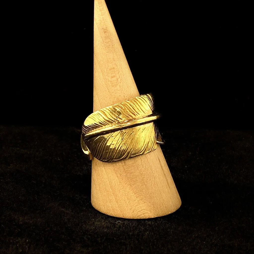 Goros Feather Ring With Metal - Gold
