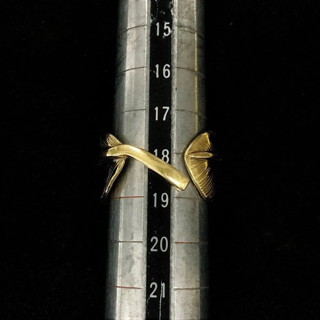 Goros Feather Ring With Metal - Gold