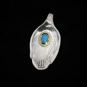 Goros Gold Rope Turquoise Spoon - Silver And Gold