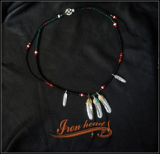 Goros Triple Silver, Gold And Turquoise Feather Setup